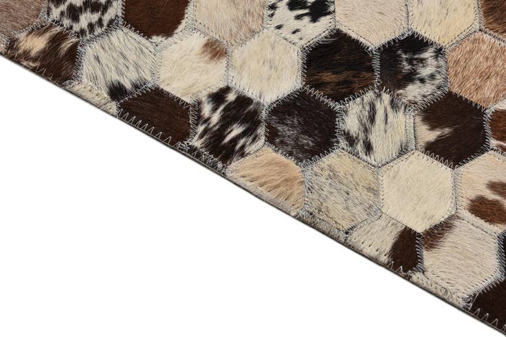 Detail image of 5' 1 x 8' Cowhide Leather Rug