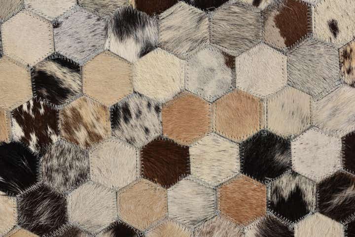 5' 1 x 8' Cowhide Leather Rug