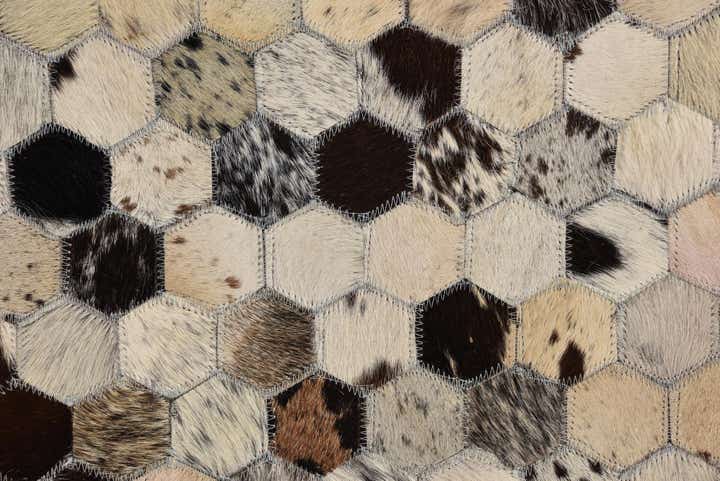 5' 1 x 8' Cowhide Leather Rug