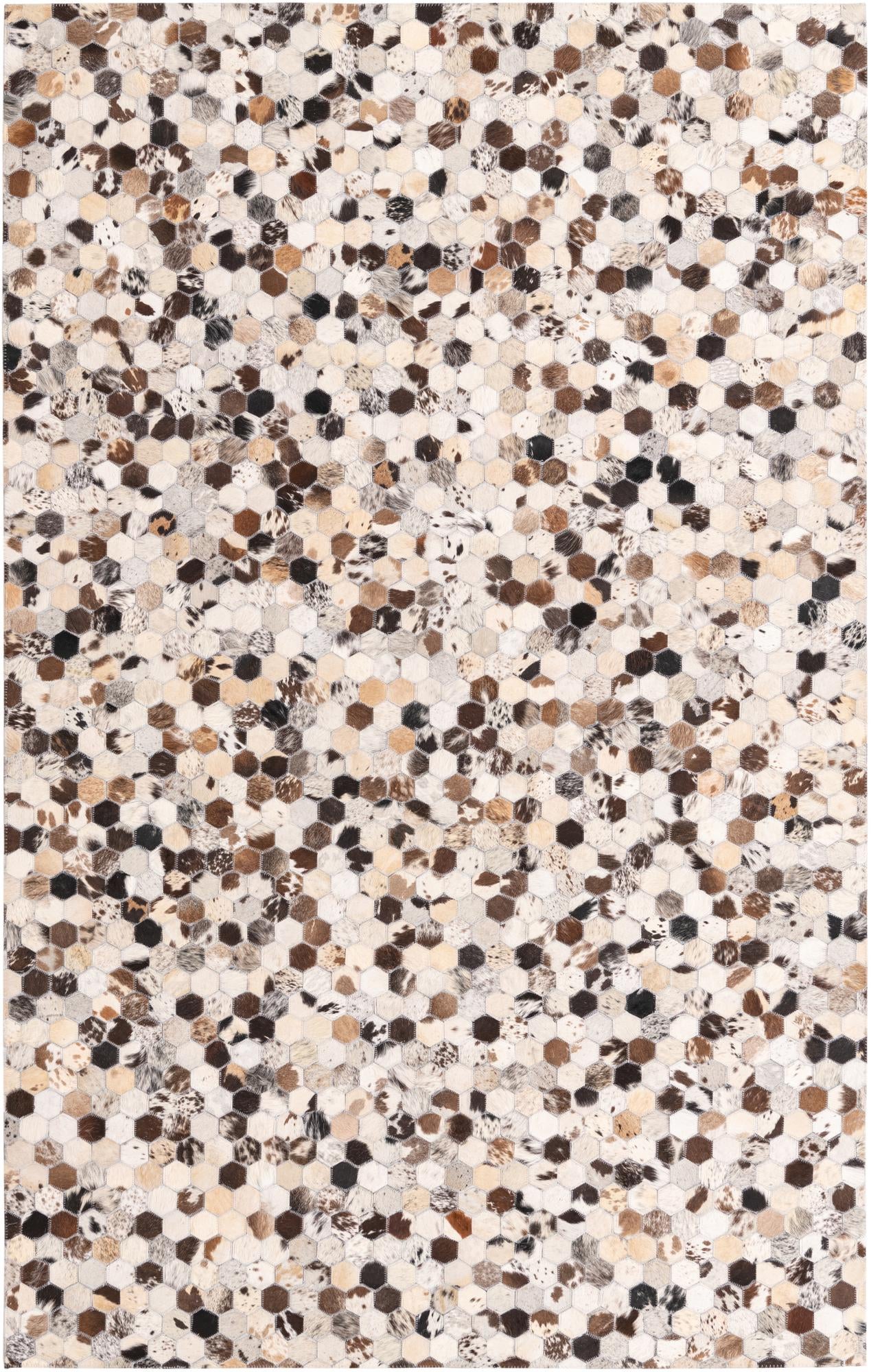 5' 1 x 8' Cowhide Leather Rug