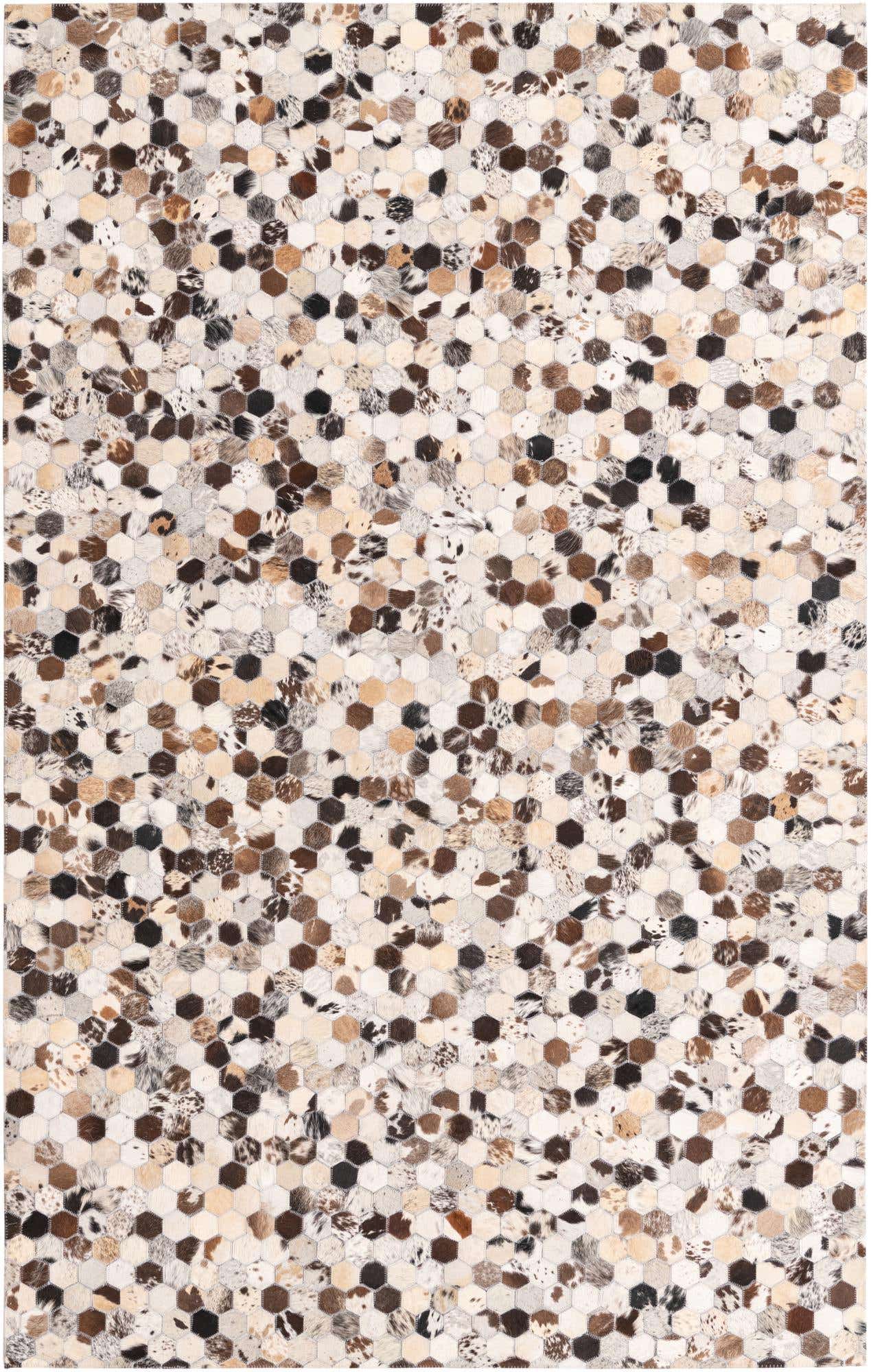 5' 1 x 8' Cowhide Leather Rug