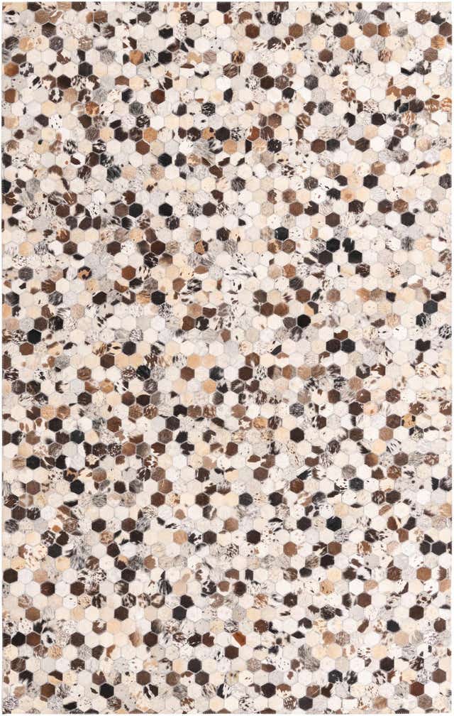 5' 1 x 8' Cowhide Leather Rug