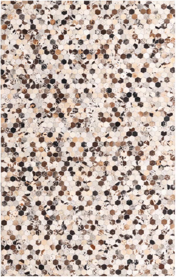 Detail image of 5' 1 x 8' Cowhide Leather Rug