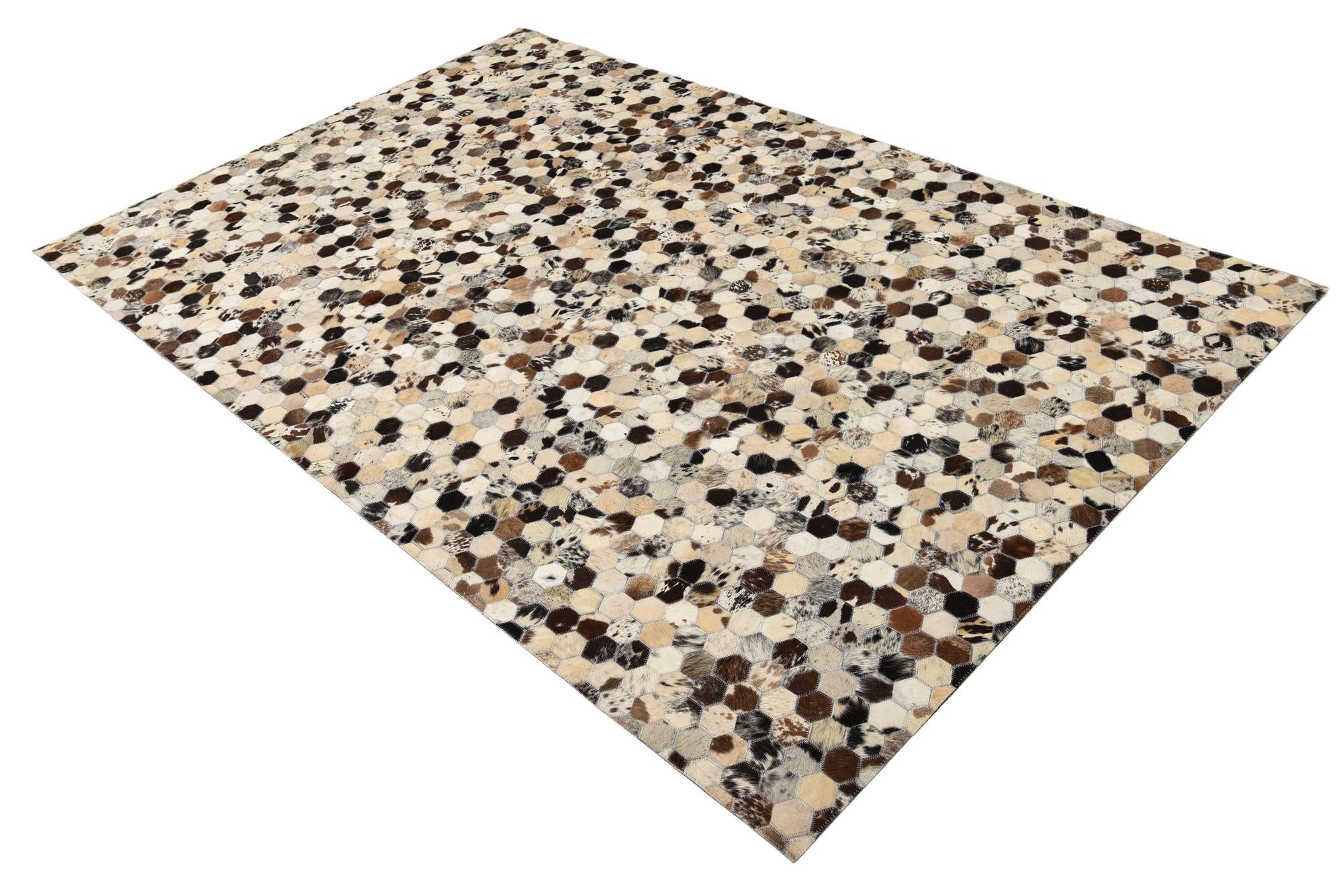 5' 2 x 8' Cowhide Leather Rug