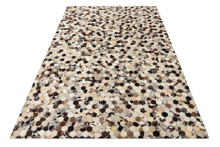 5' 2 x 8' Cowhide Leather Rug