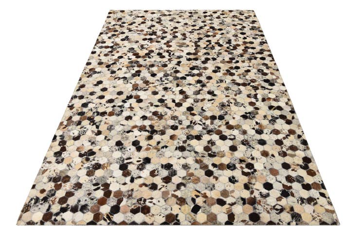 Detail image of 5' 2 x 8' Cowhide Leather Rug