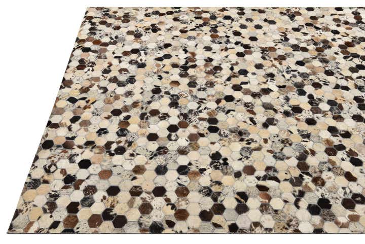 5' 2 x 8' Cowhide Leather Rug