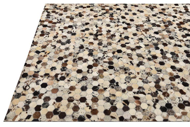 Detail image of 5' 2 x 8' Cowhide Leather Rug