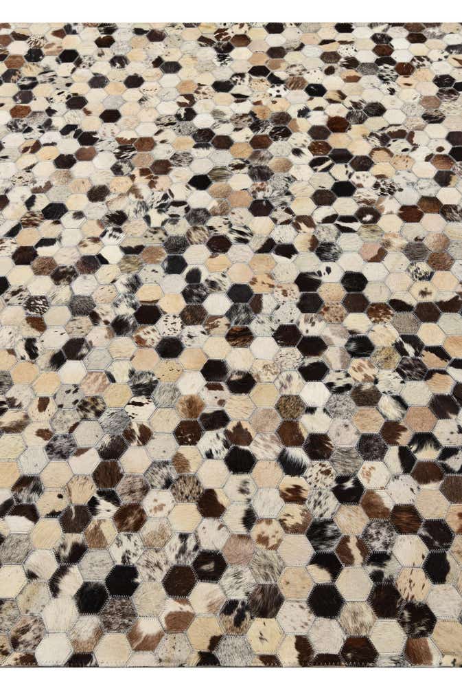5' 2 x 8' Cowhide Leather Rug