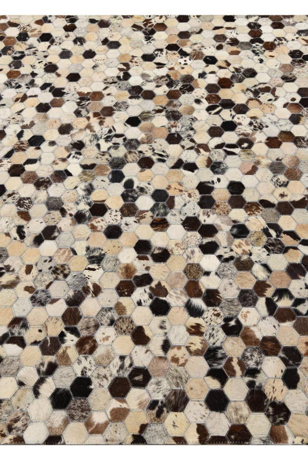 Detail image of 5' 2 x 8' Cowhide Leather Rug