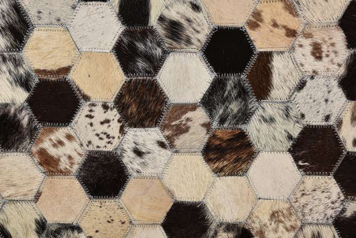 5' 2 x 8' Cowhide Leather Rug