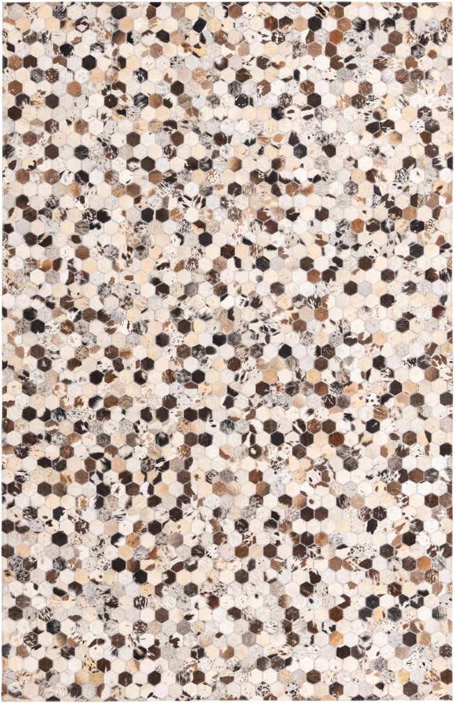 5' 2 x 8' Cowhide Leather Rug