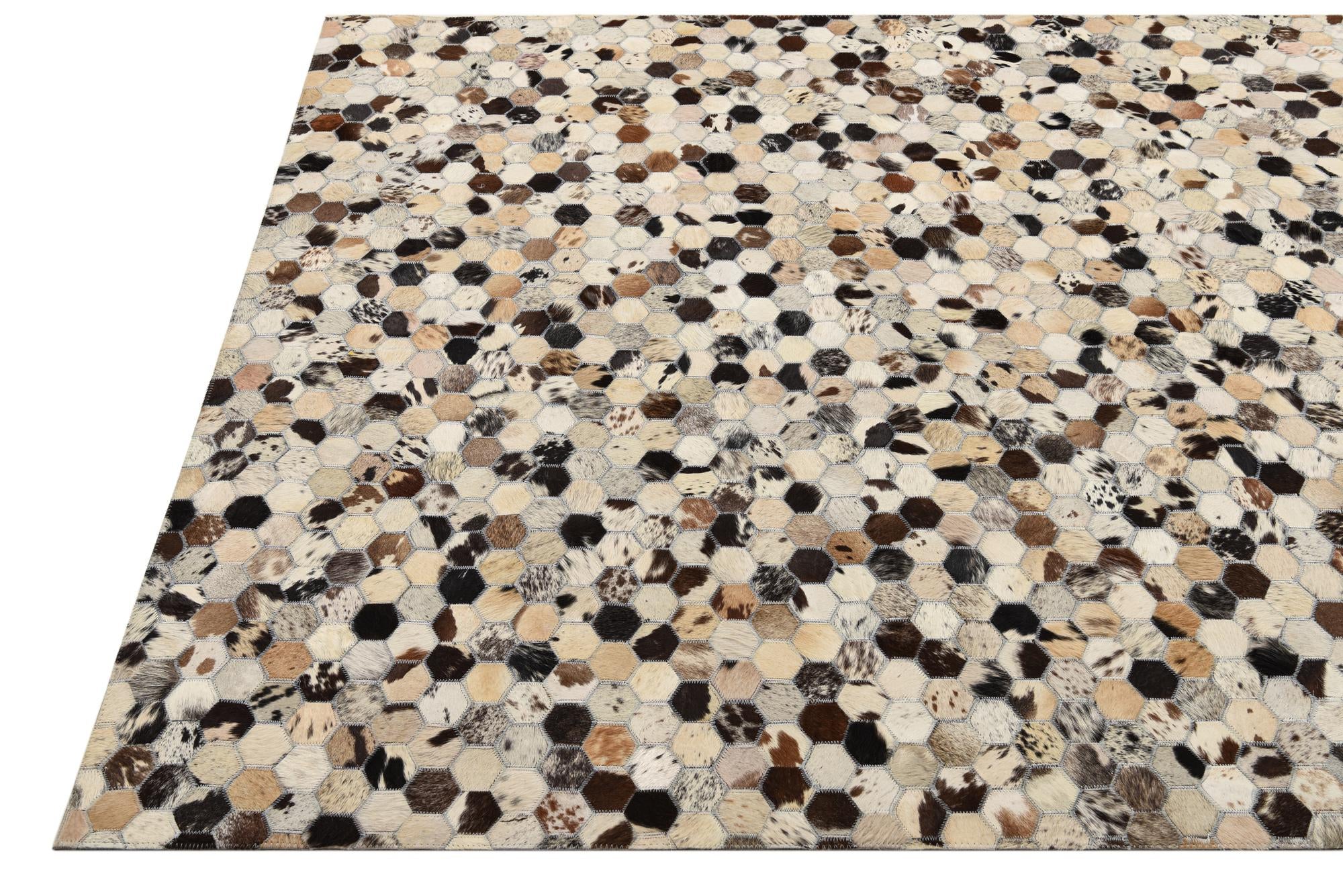 5' 1 x 8' Cowhide Leather Rug