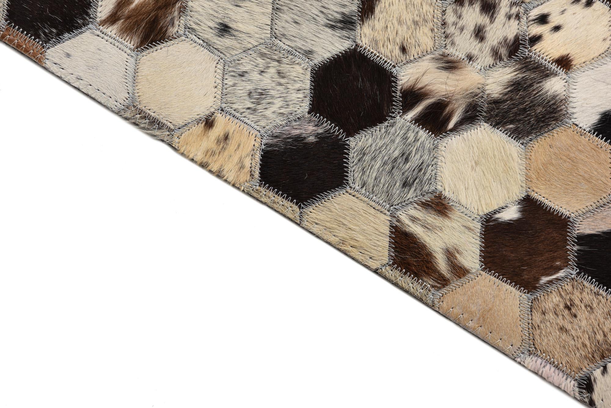 5' 1 x 8' Cowhide Leather Rug