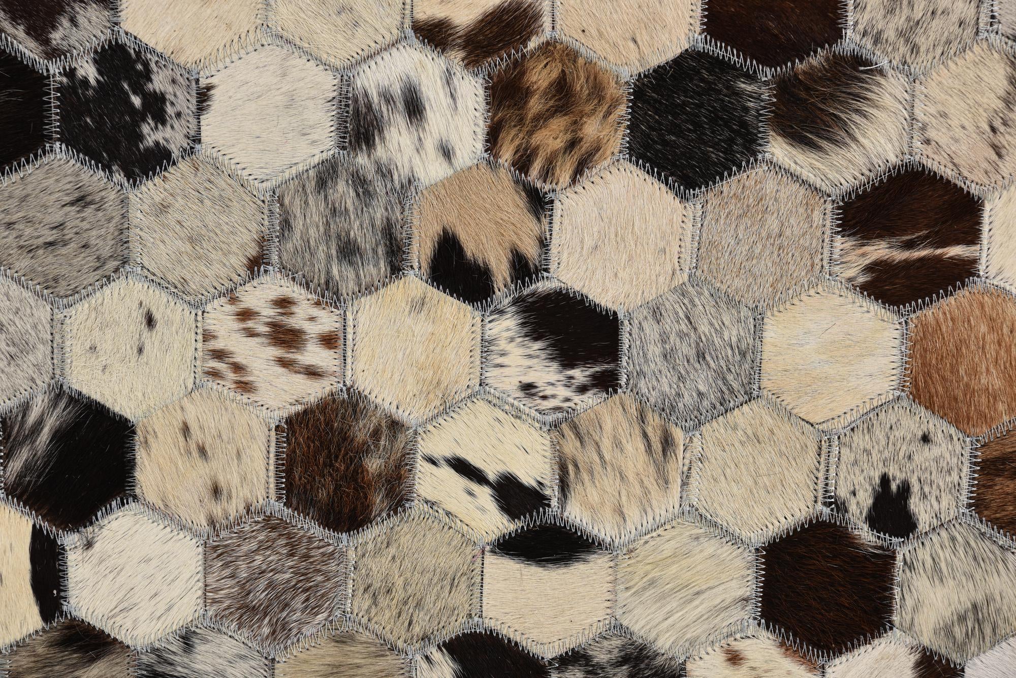 5' 1 x 8' Cowhide Leather Rug