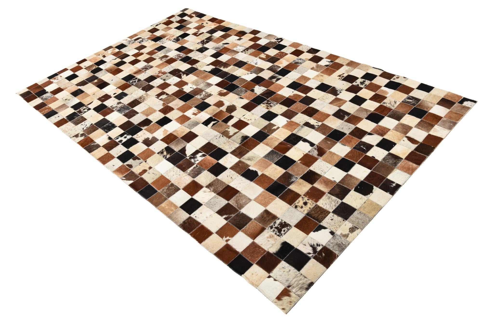 5' x 7' 10 Cowhide Leather Rug