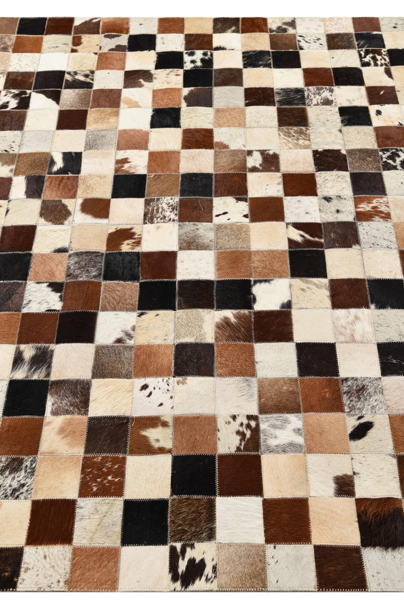 5' x 7' 10 Cowhide Leather Rug