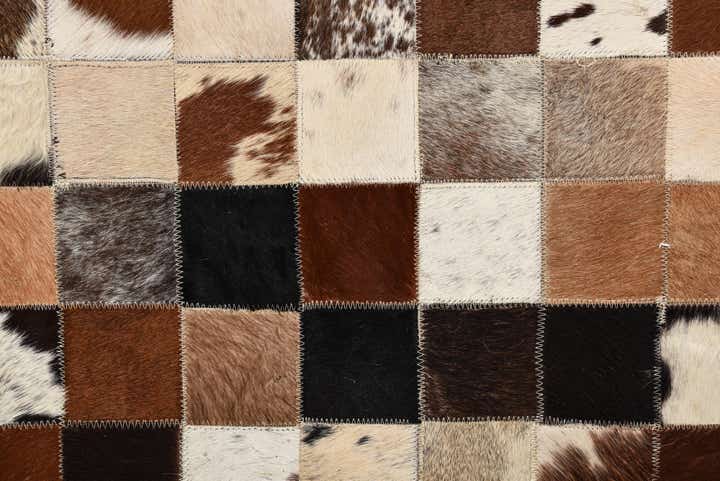 5' x 7' 10 Cowhide Leather Rug