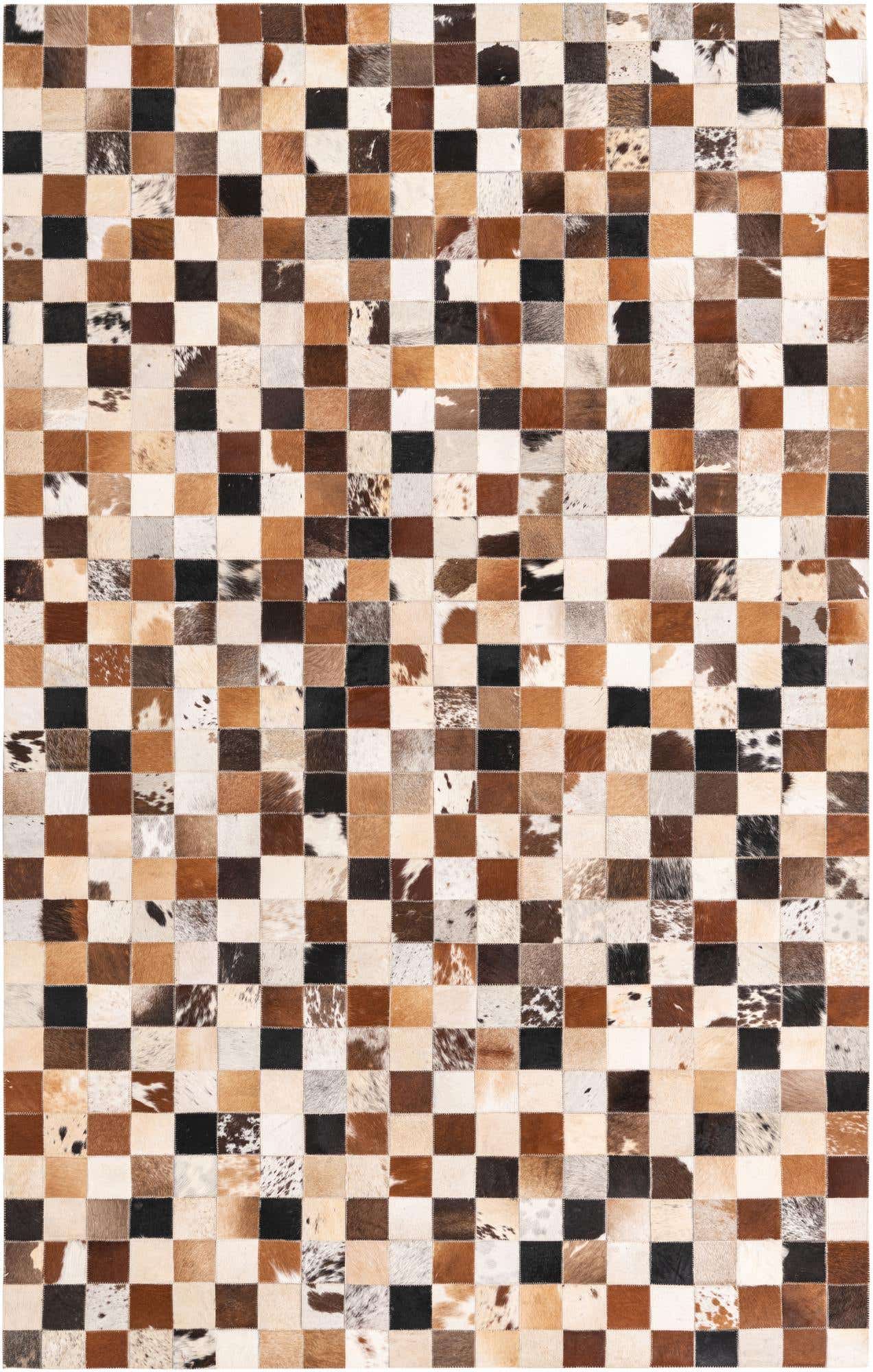 5' x 7' 10 Cowhide Leather Rug