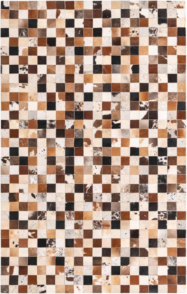 Detail image of 5' x 7' 10 Cowhide Leather Rug