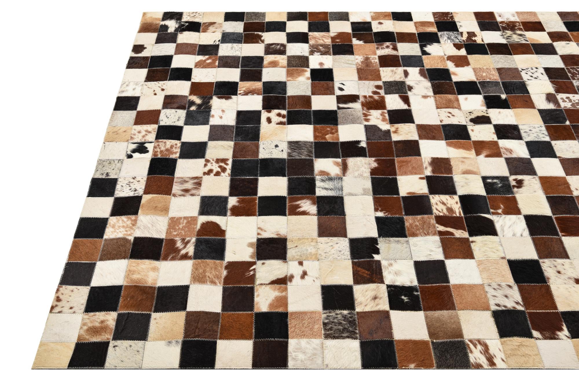 5' x 8' Cowhide Leather Rug