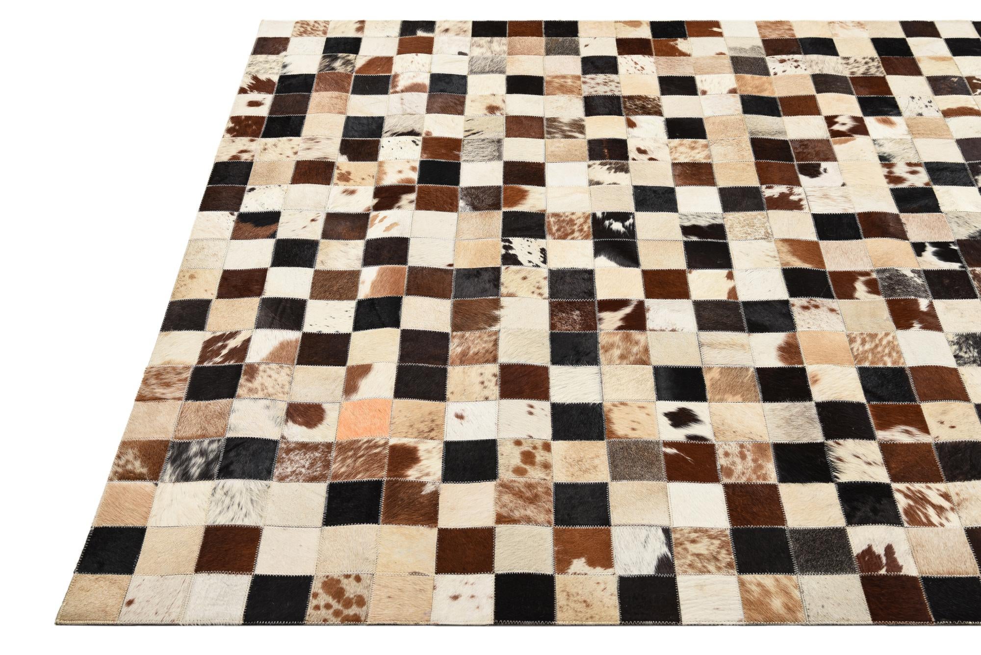 5' x 8' Cowhide Leather Rug