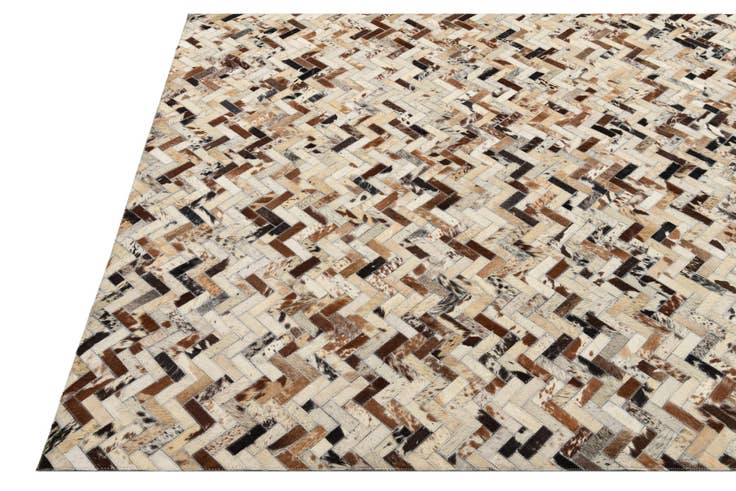 Detail image of 5' x 7' 8 Cowhide Leather Rug