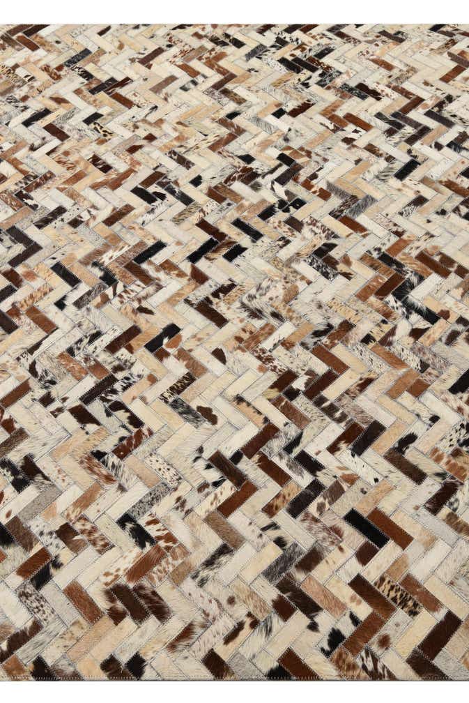 5' x 7' 8 Cowhide Leather Rug