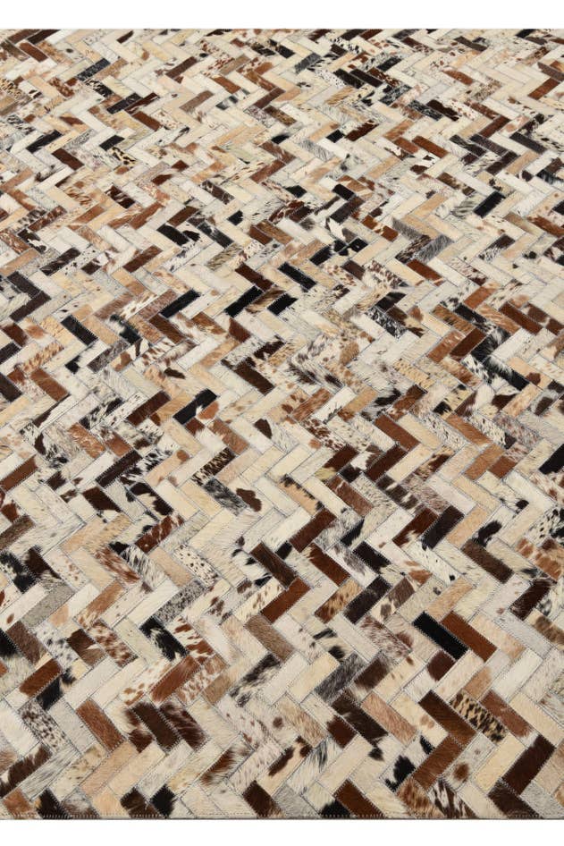 Detail image of 5' x 7' 8 Cowhide Leather Rug