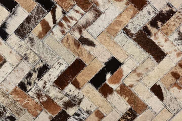 5' x 7' 8 Cowhide Leather Rug