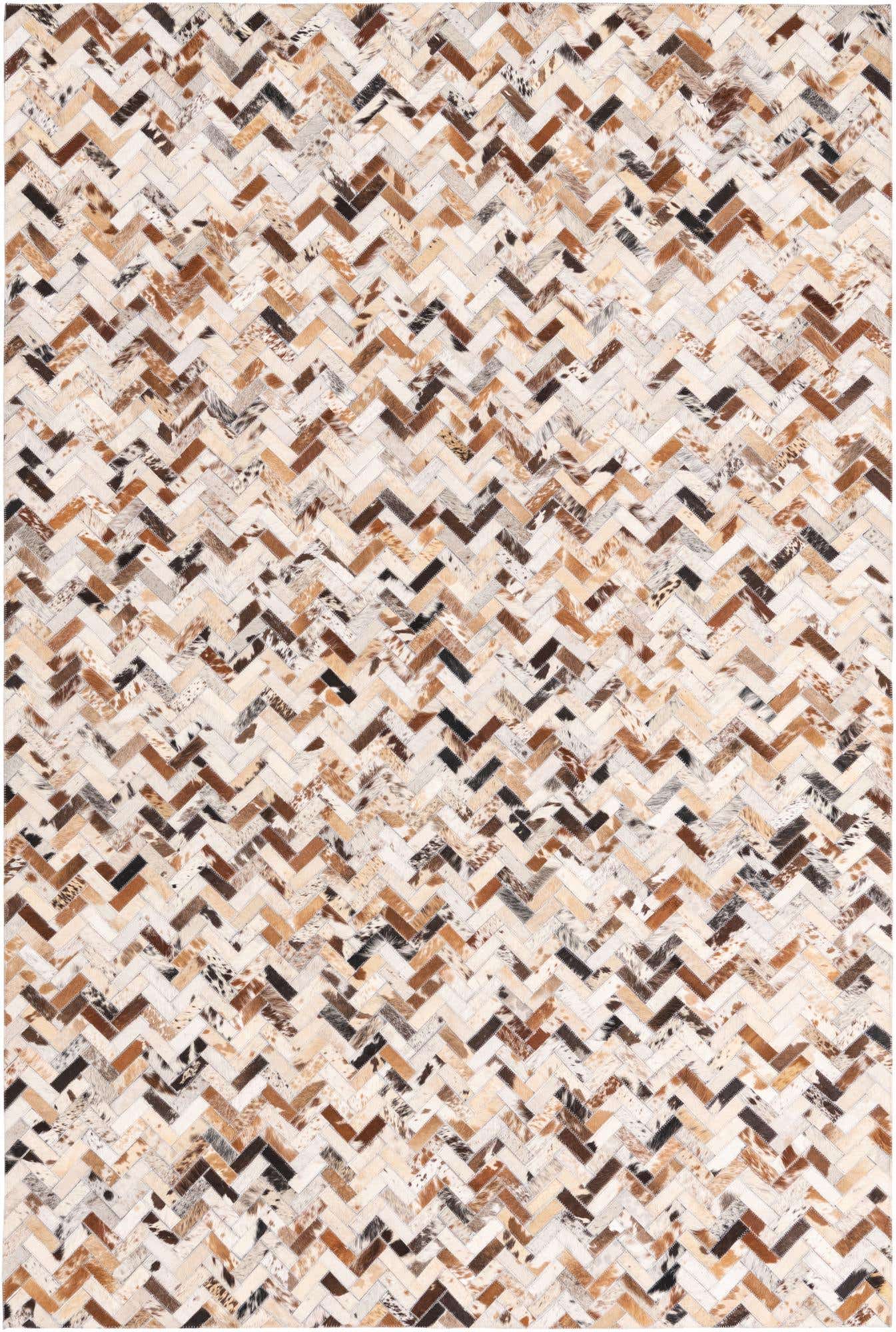 5' x 7' 8 Cowhide Leather Rug