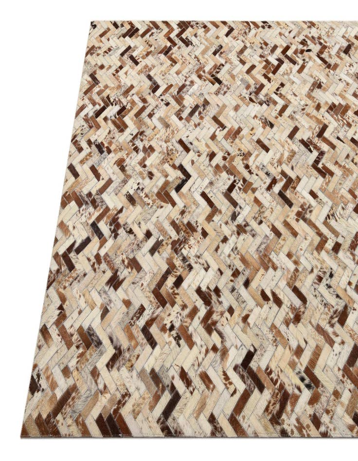 Detail image of 5' x 7' 8 Cowhide Leather Rug