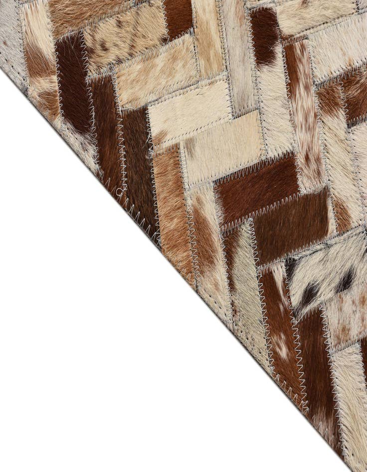 Detail image of 5' x 7' 8 Cowhide Leather Rug