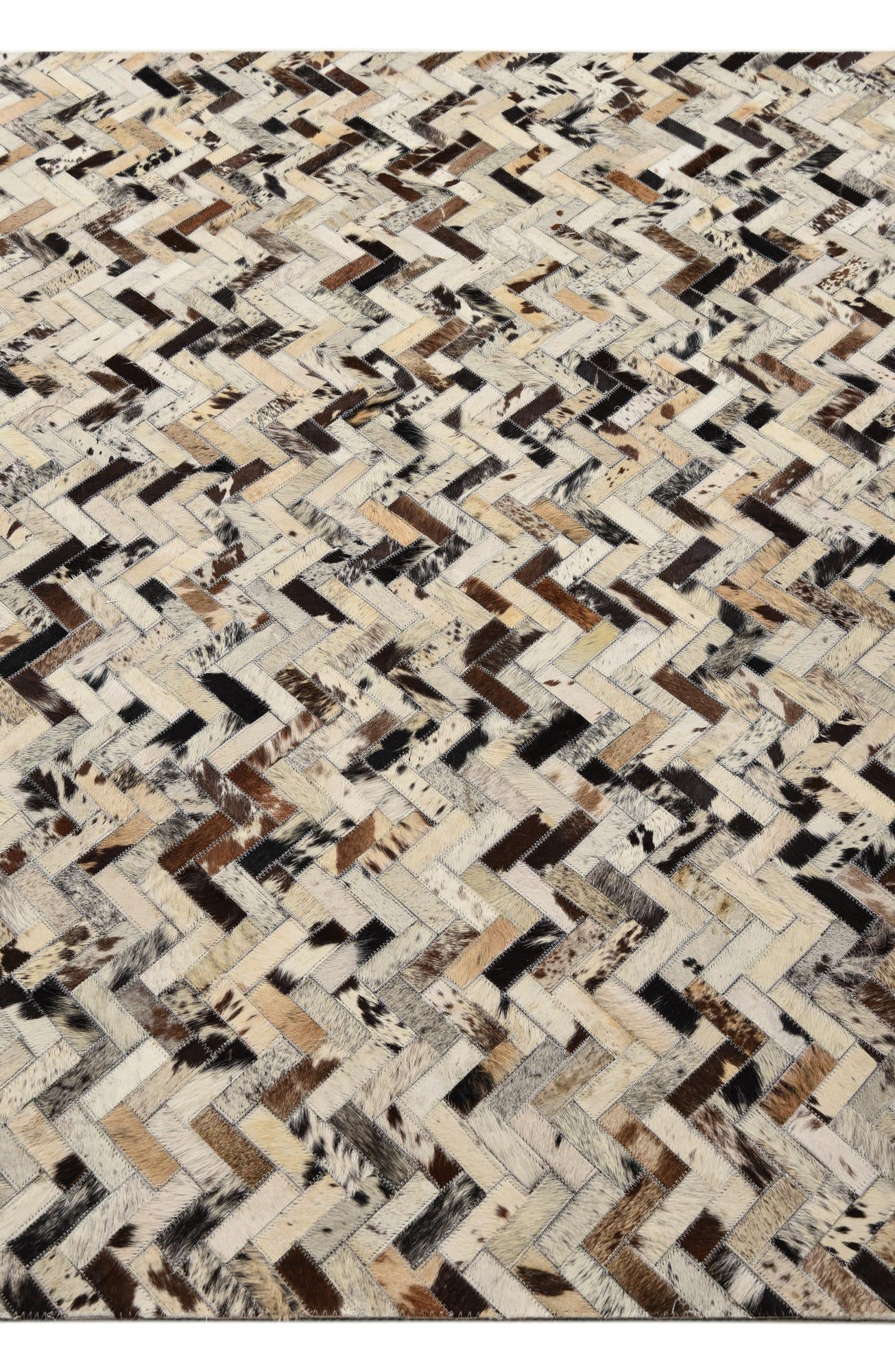 5' 1 x 7' 7 Cowhide Leather Rug