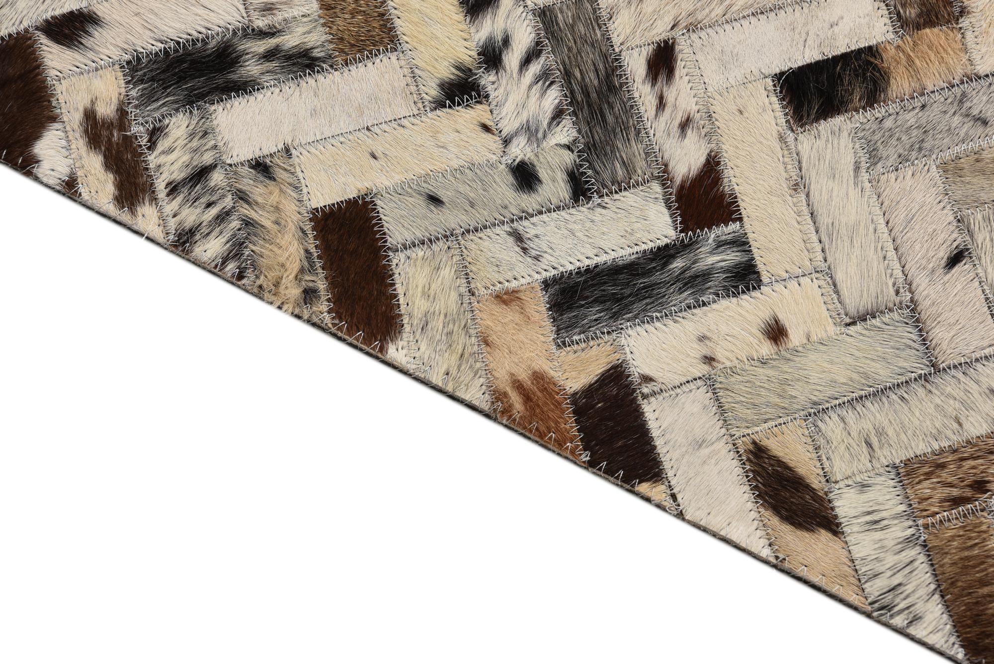 5' 1 x 7' 7 Cowhide Leather Rug