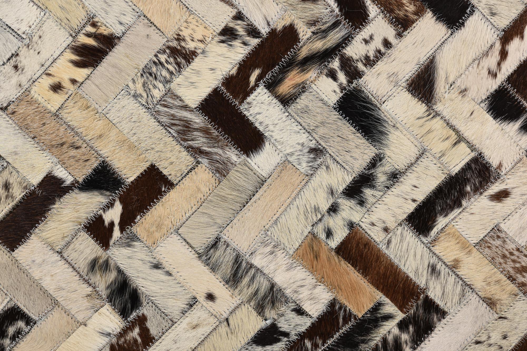 5' 1 x 7' 7 Cowhide Leather Rug