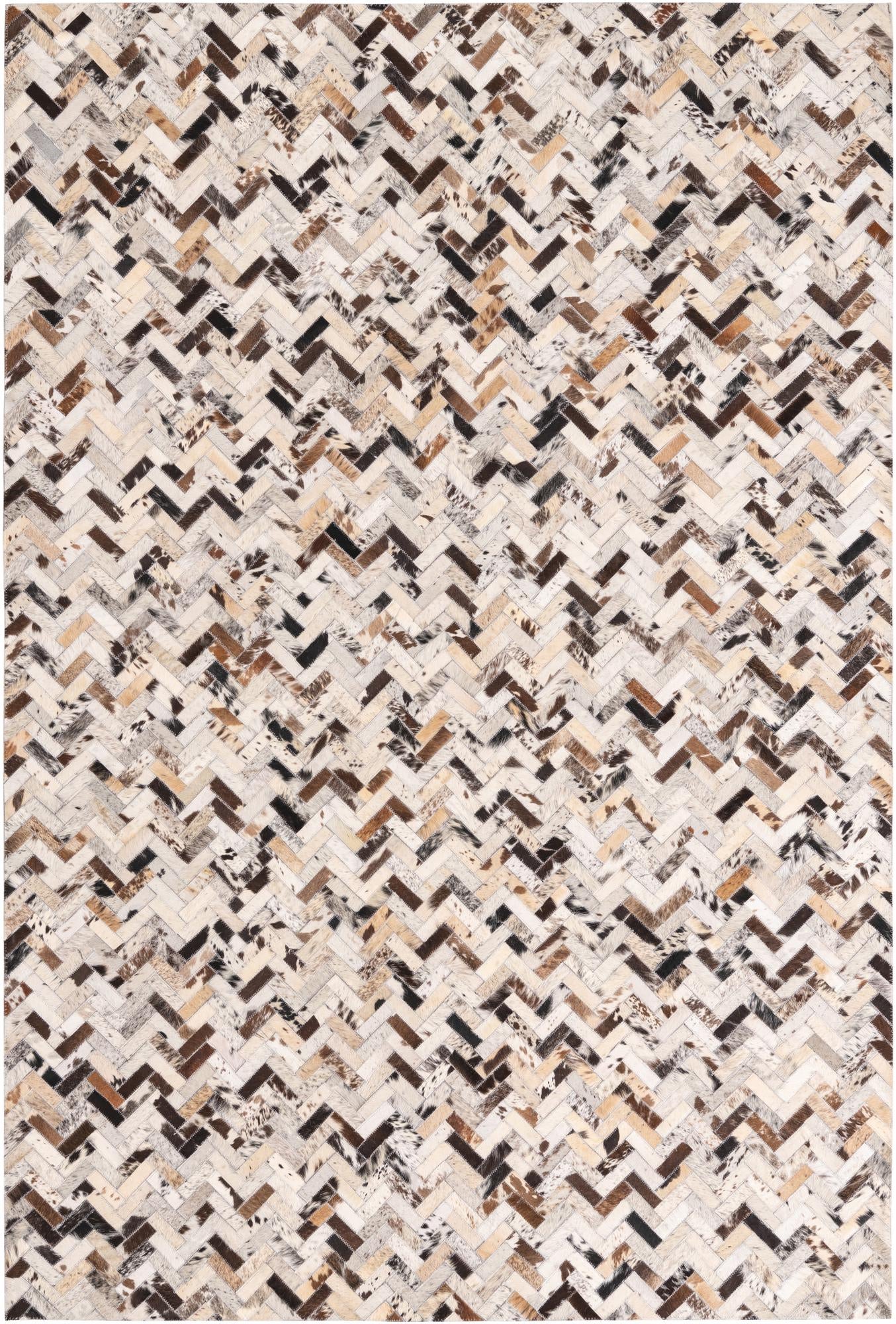 5' 1 x 7' 7 Cowhide Leather Rug