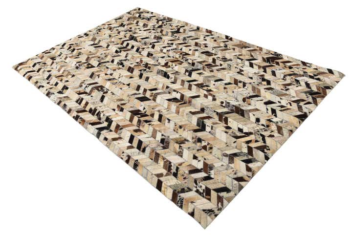 5' 2 x 8' Cowhide Leather Rug