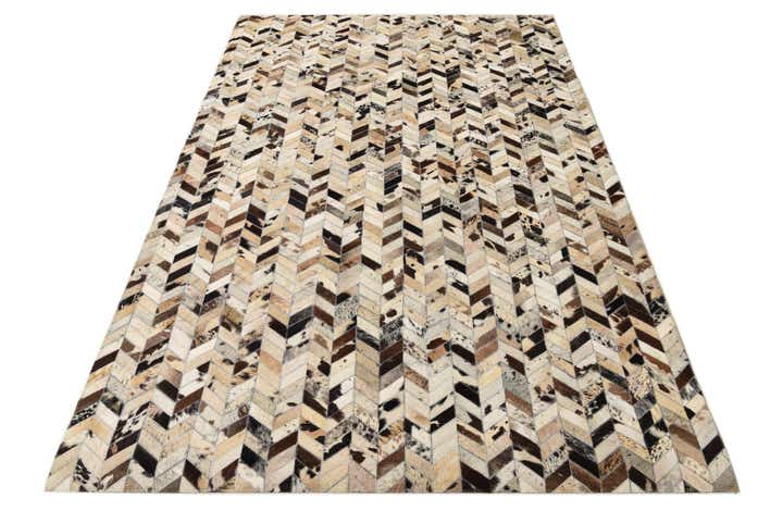 5' 2 x 8' Cowhide Leather Rug
