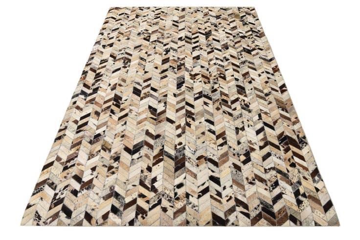 Detail image of 5' 2 x 8' Cowhide Leather Rug