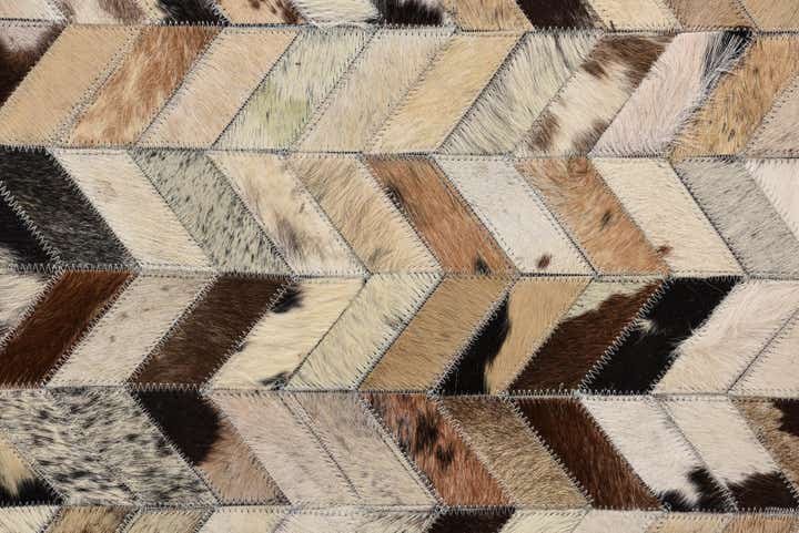 5' 2 x 8' Cowhide Leather Rug