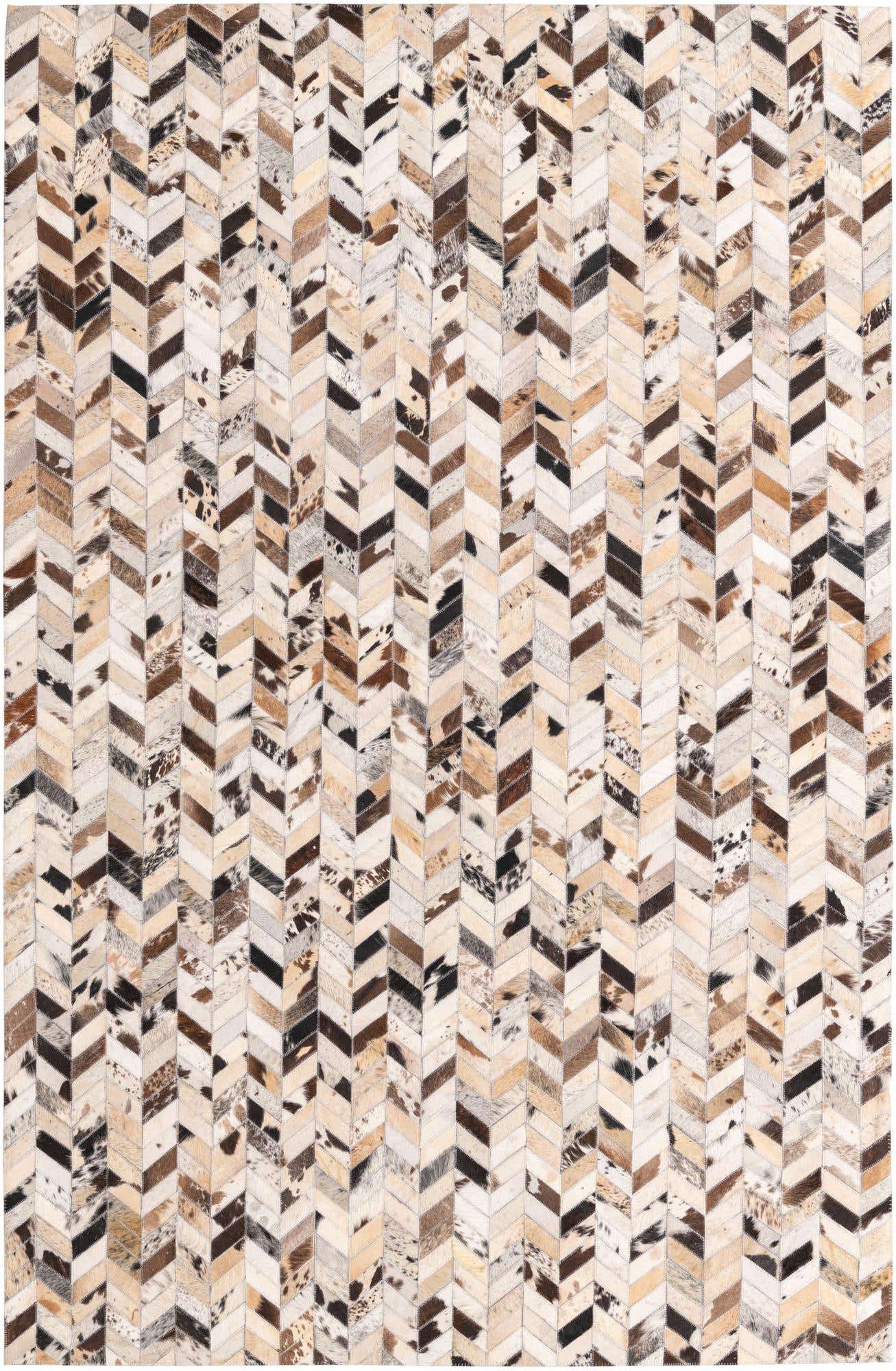 5' 2 x 8' Cowhide Leather Rug