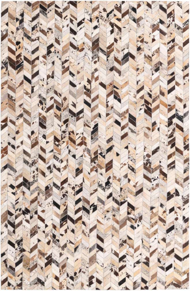 5' 2 x 8' Cowhide Leather Rug