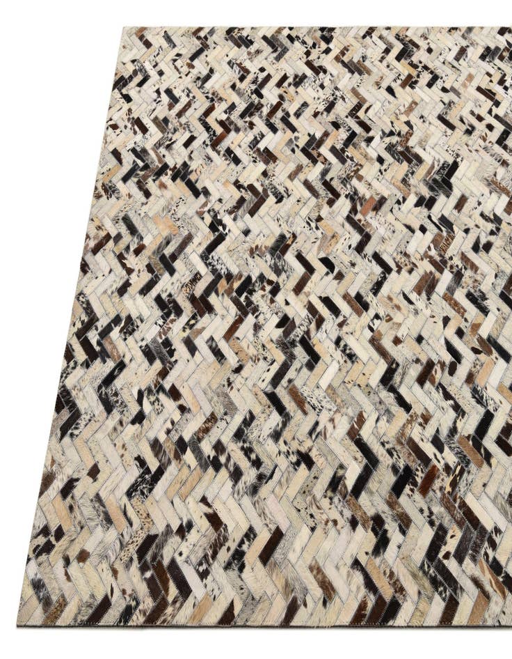 Detail image of 5' x 7' 10 Cowhide Leather Rug