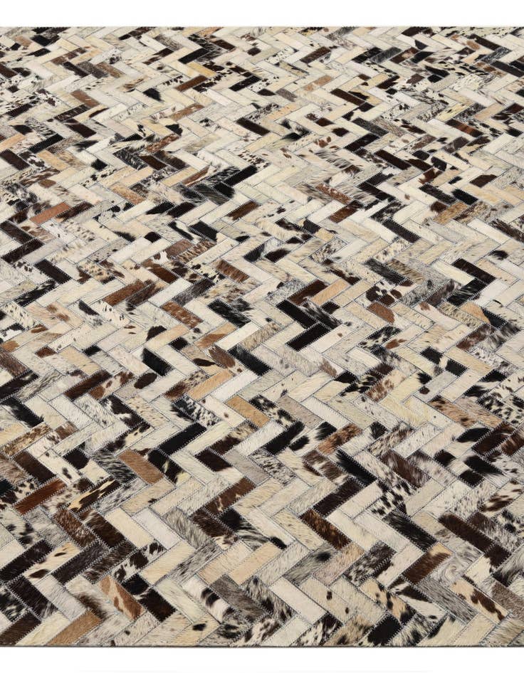 Detail image of 5' x 7' 10 Cowhide Leather Rug