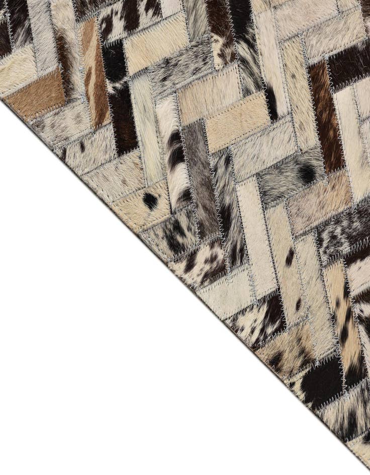 Detail image of 5' x 7' 10 Cowhide Leather Rug