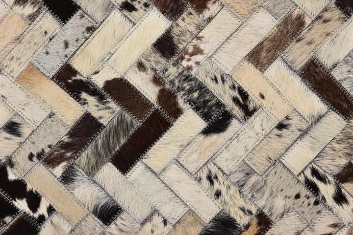 5' x 7' 10 Cowhide Leather Rug