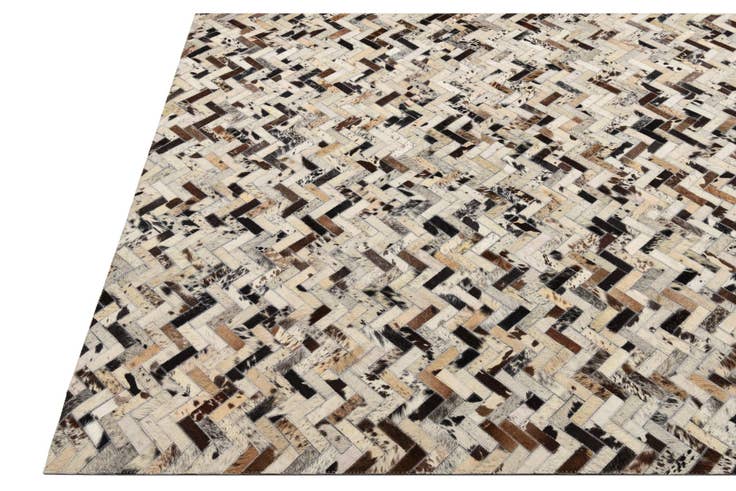 Detail image of 5' x 7' 10 Cowhide Leather Rug
