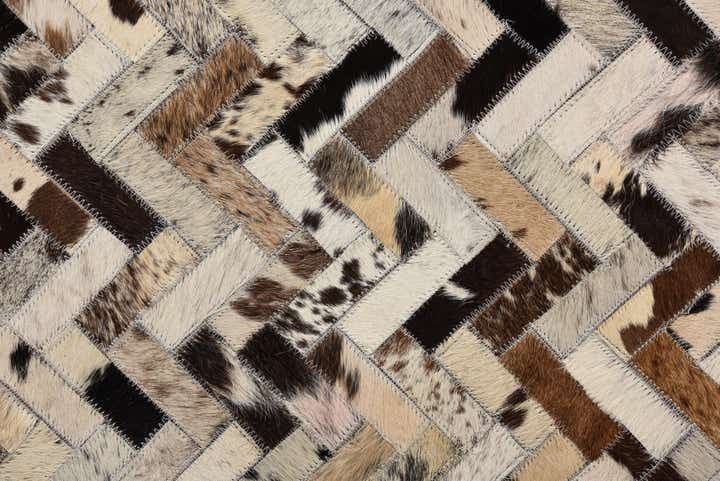 5' x 7' 10 Cowhide Leather Rug