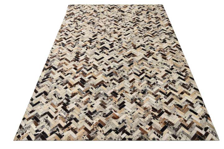 5' x 7' 10 Cowhide Leather Rug